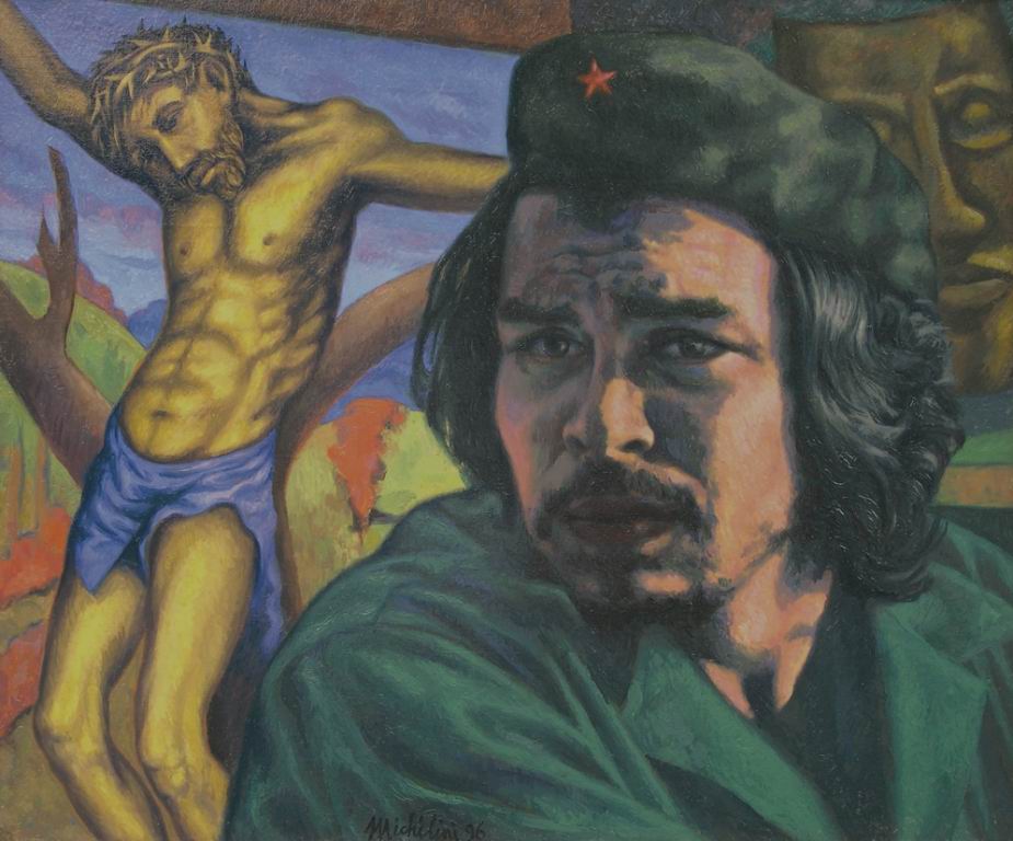1996- Che Guevara con el Cristo amarillo -cm60x70, olio su tela.
