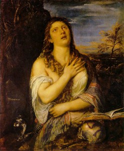 Maddalena scapigliata (o Penitente),1565, olio su tela, cm 119x98, Ermitage, S. Pietroburgo.
