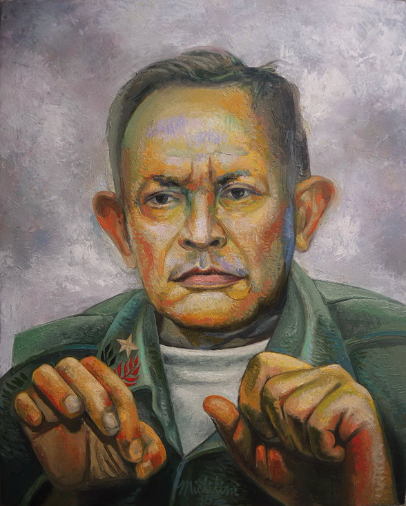 Sergio Michilini, EL HEREJE TOMAS BORGE MARTINEZ, 2016, óleo sobre tela, cm.75×60