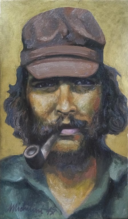 Sergio Michilini, EL CHE GUEVARA EN BOLIVIA, 2017, óleo sobre tela, cm.50x30