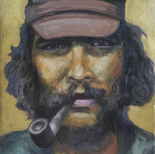 Sergio Michilini, EL CHE GUEVARA EN BOLIVIA, 2017, óleo sobre tela, cm.50x30 (detalle)