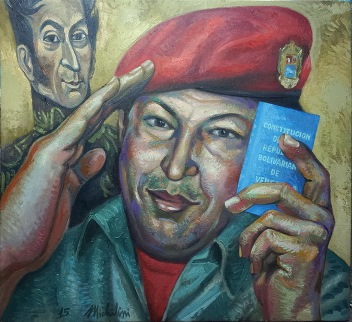 40- HUGO CHAVEZ FRIAS, 2015, óleo-tela, cm.74×80 $ 6,000 USD