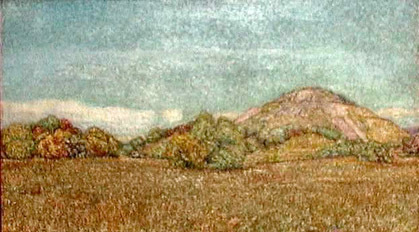 Francisco Goitia, Piramide de sol de teotihuacan (Pyramid of the Sun at Teotihuacan) oil on canvas 1918