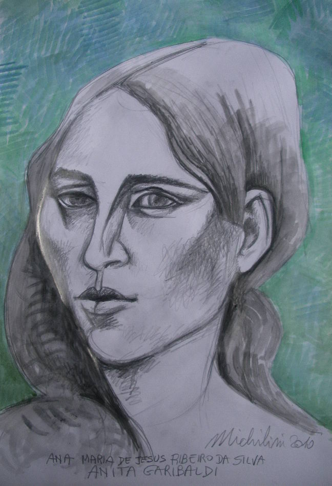 Michilini, "Ana Maria de Jesus Ribeiro da Silva (Anita Garibaldi)", boceto