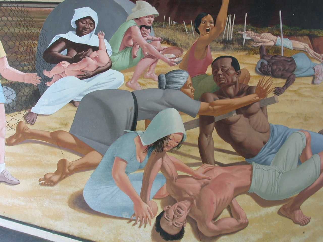 Detalle de una pintura mural del Maestro AURELIO C. en el CEMOAR, Managua, Nicaragua