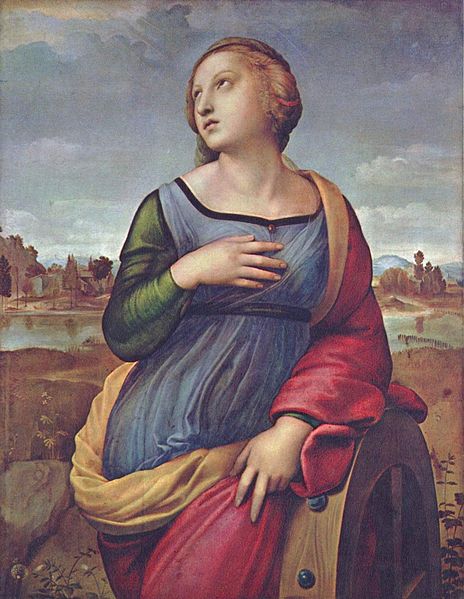 Raffaello Sanzio, Santa Caterina d’Alessandria , 1508, olio su tela, 71 × 53 cm, National Gallery, Londra 