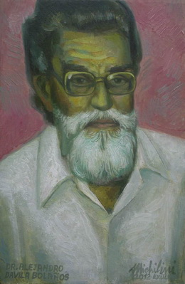  Michilini, EL DR. ALEJANDRO DAVILA BOLAÑOS, 2012, oleo sobre tela, cm.40×26