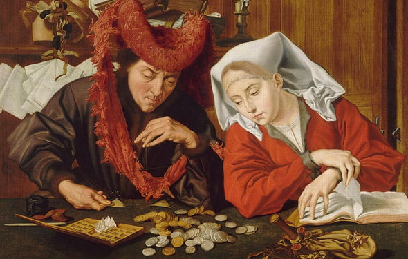 Marinus van Reymerswale, The moneychanger and his wife. (c. 1538)