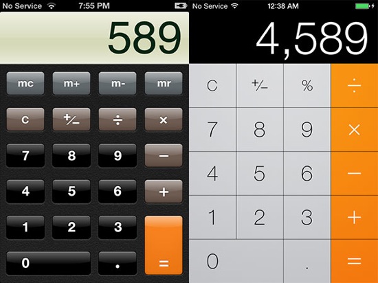 iOS-7-vs-iOS-6-Calcolatrice