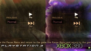 Bayonetta menu xbox360 vs ps3